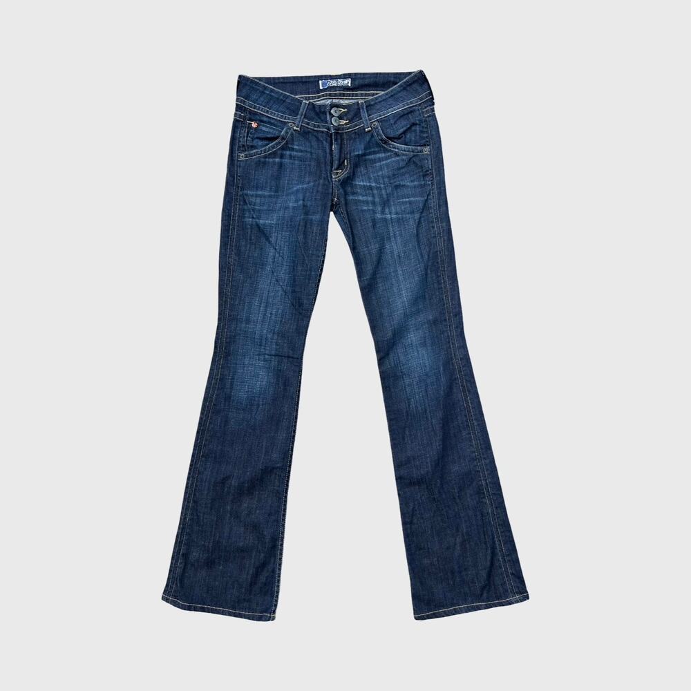 Vintage Y2K Hudson Jeans Women's Sz 26 Low Rise Dark Wash Flare Denim Grunge